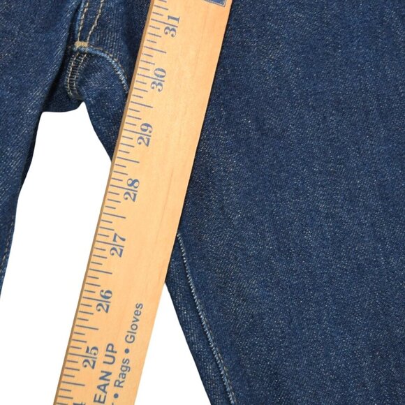 Uniqlo Selvedge Jeans 28x34 Dark Wash Slim Fit Raw Edge Minimalist Core - Picture 9 of 11